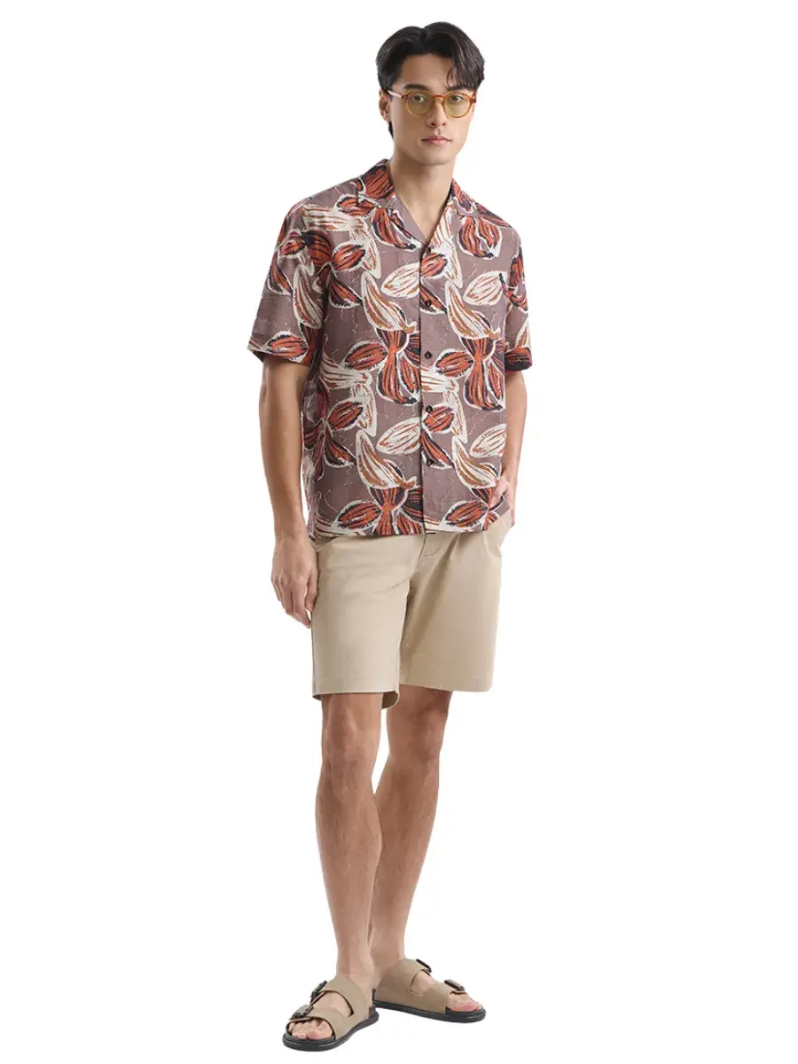 dapper menbrownblossomprinthawaiishirtmulticolor mkp1093156258 5