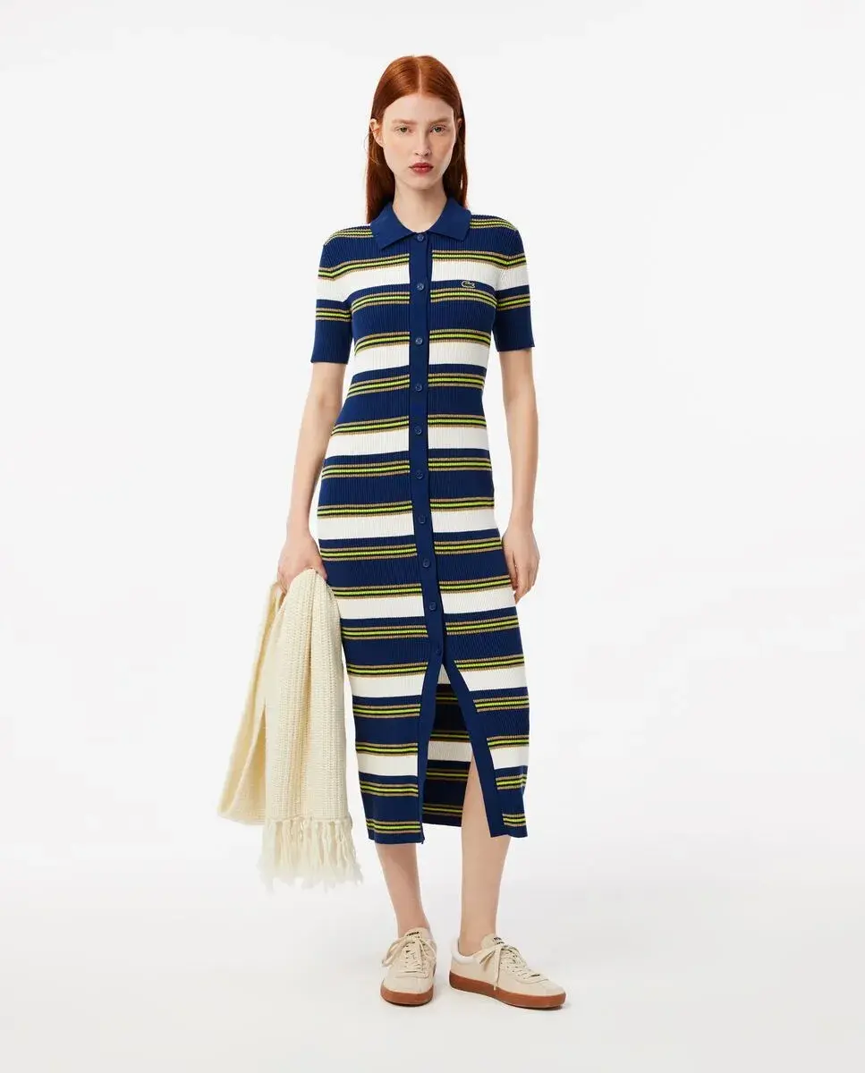 lacoste ribknitstripedshirtdressblue mkp1093056205 1