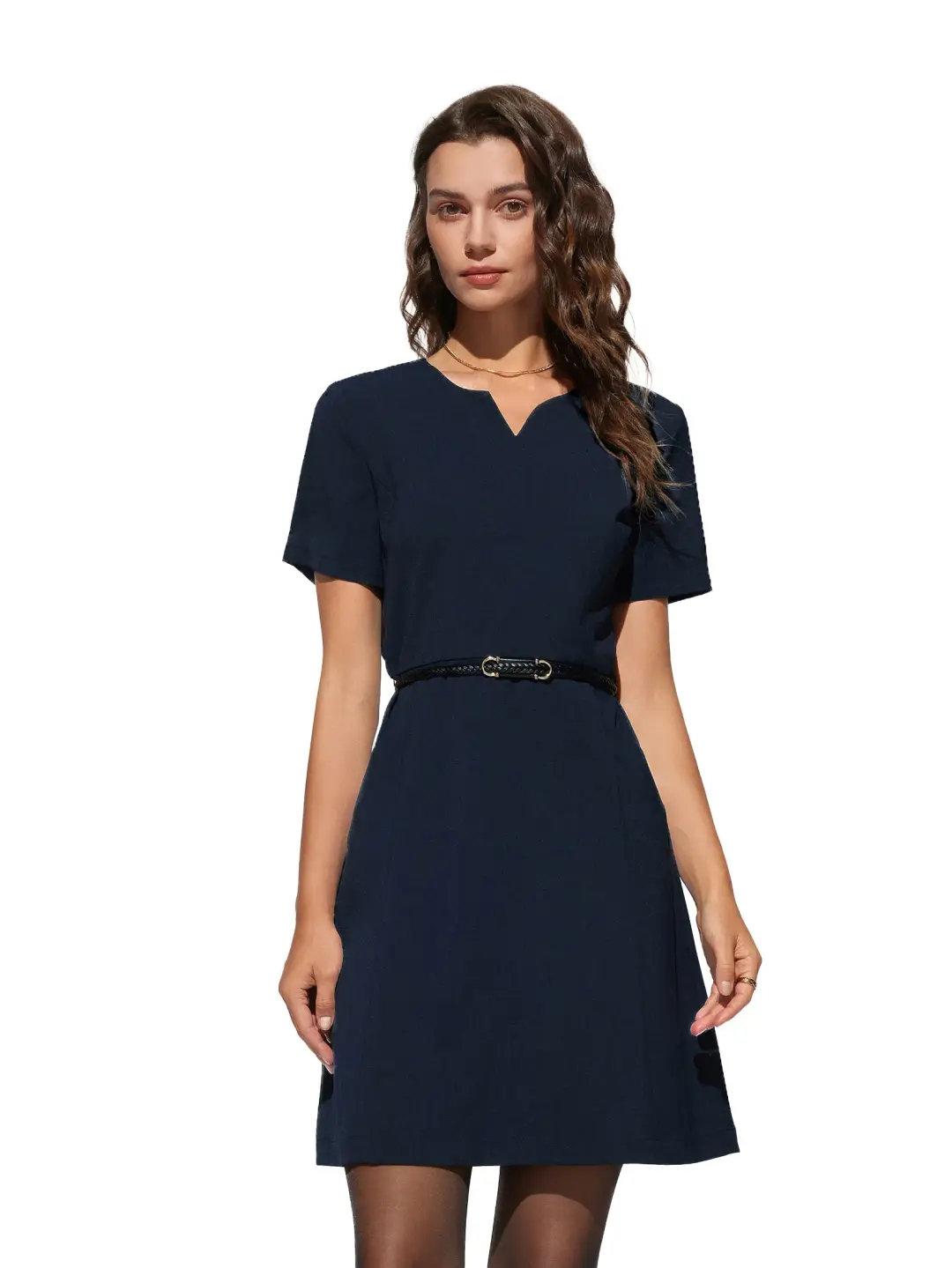g2000 womenclothingcoolingmultiwaystretchashapedresswithbeltashapenavy mkp2001033 1