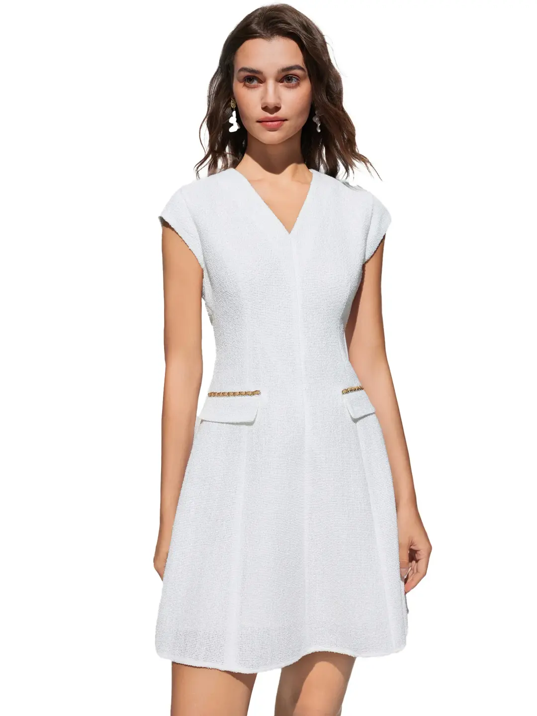 g2000 womenclothingtweedflaredresswithtrimsfitflareshapeoffwhite mkp1956820 1