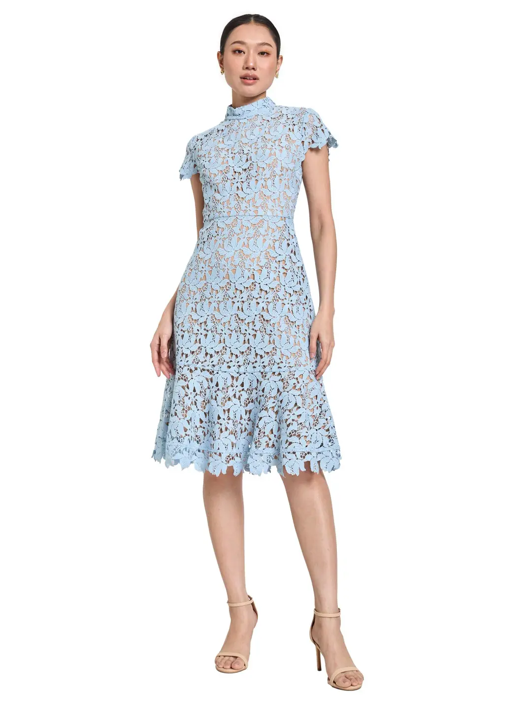 expressionsevening womenmididresswithmockneckandfishtailskirt cds23295162 1