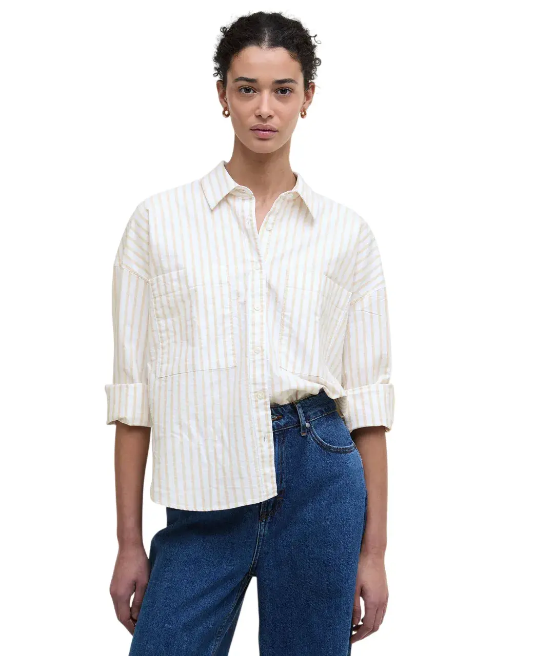 barbour womenlavensdalestripedrelaxedshirtpalecamelstripe mkp1093114608 1