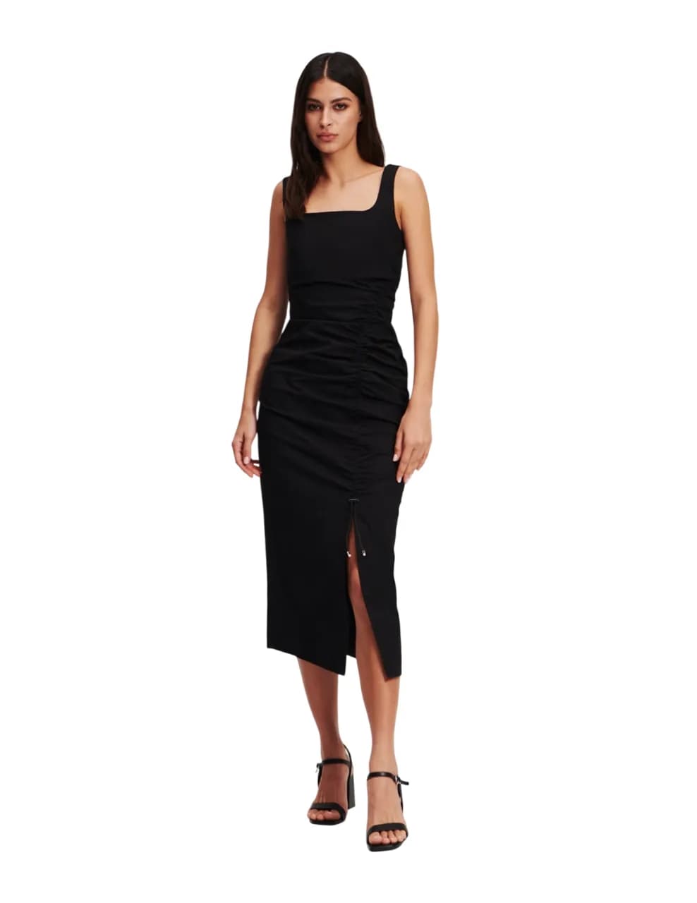 karllagerfeld rtw1gatheredstretchwomendressblack mkp1941675 1