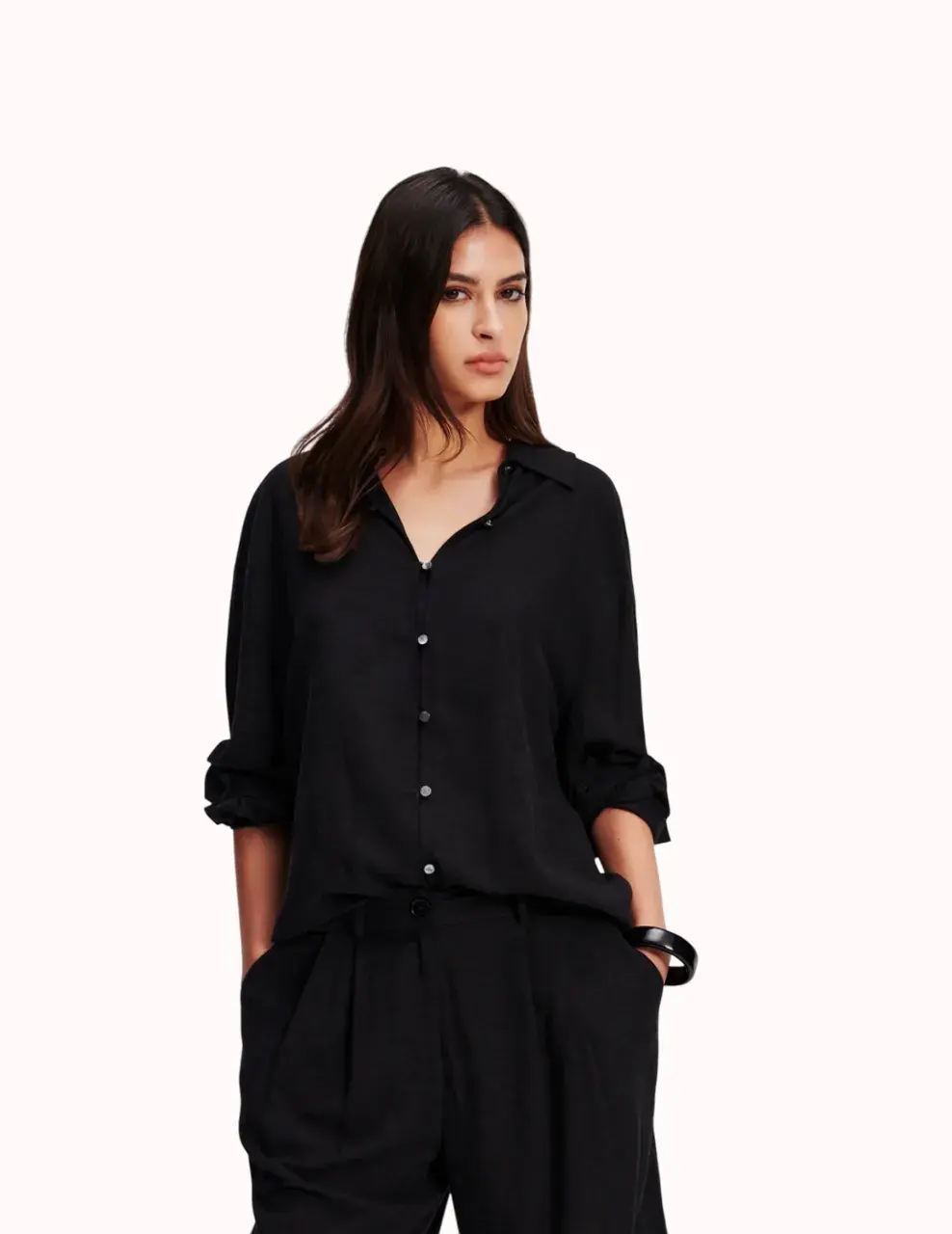 karllagerfeld rtw1linenblendwomenshirtblack mkp1941454 1