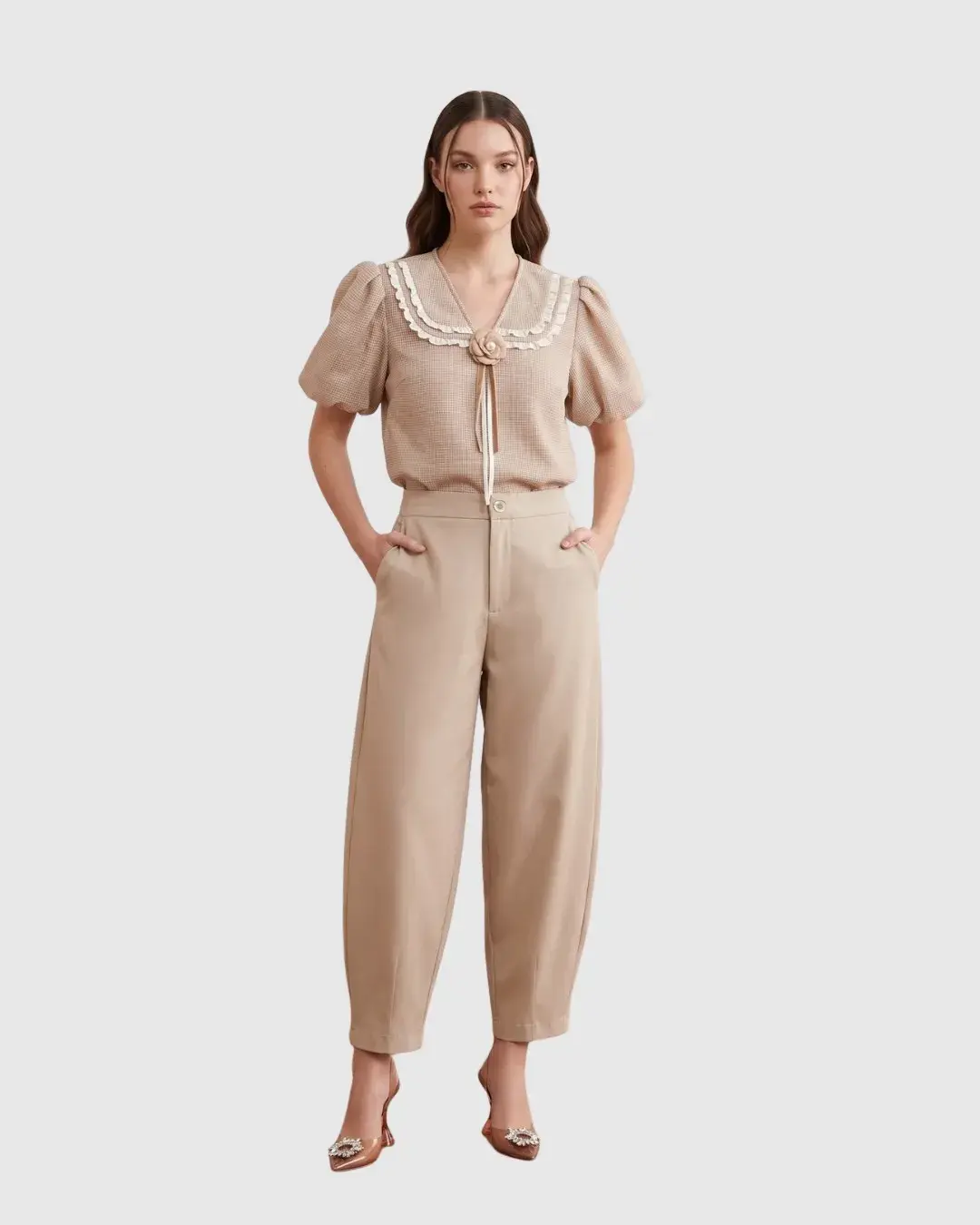 veroniqa womenpantstrouserssuitingkhaki mkp1093263975 2