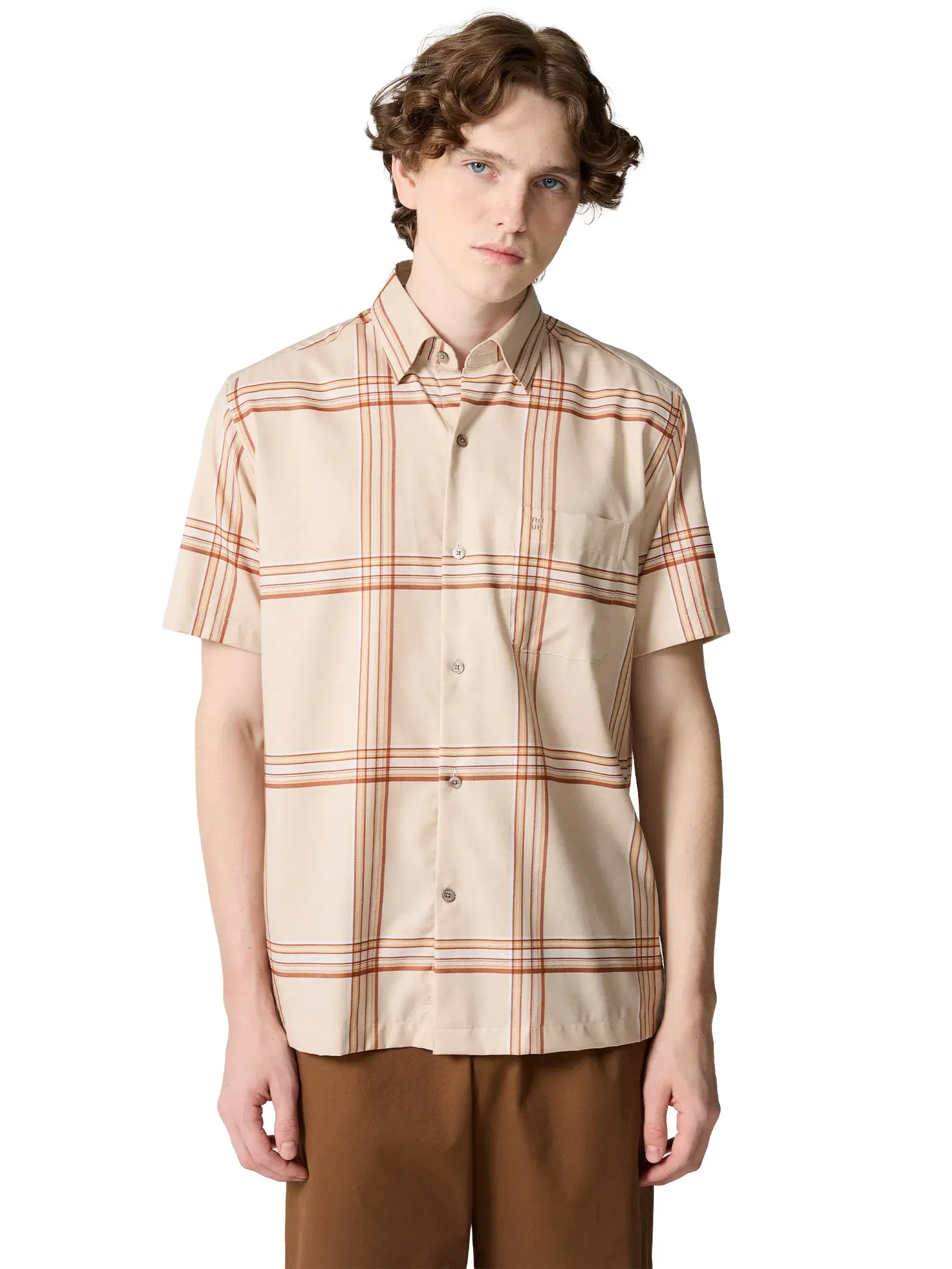 daks menshortsleeveshirtregularfitbeige mkp1093199524 2