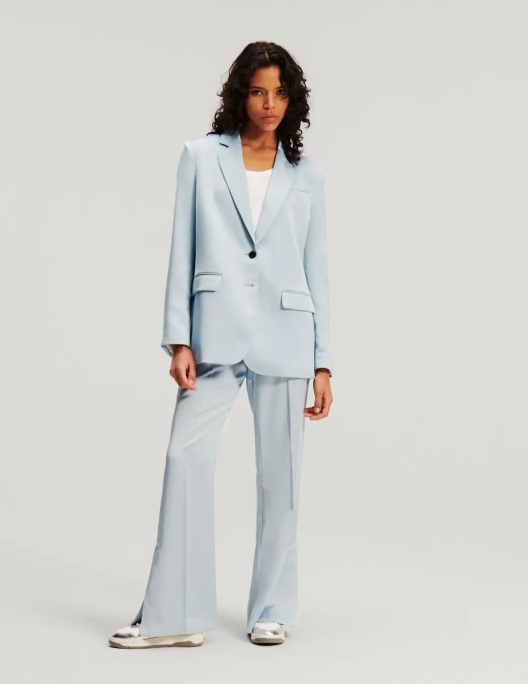 karllagerfeld rtw1fluidsatintailoredwomenblazercashmereblue mkp1941822 5